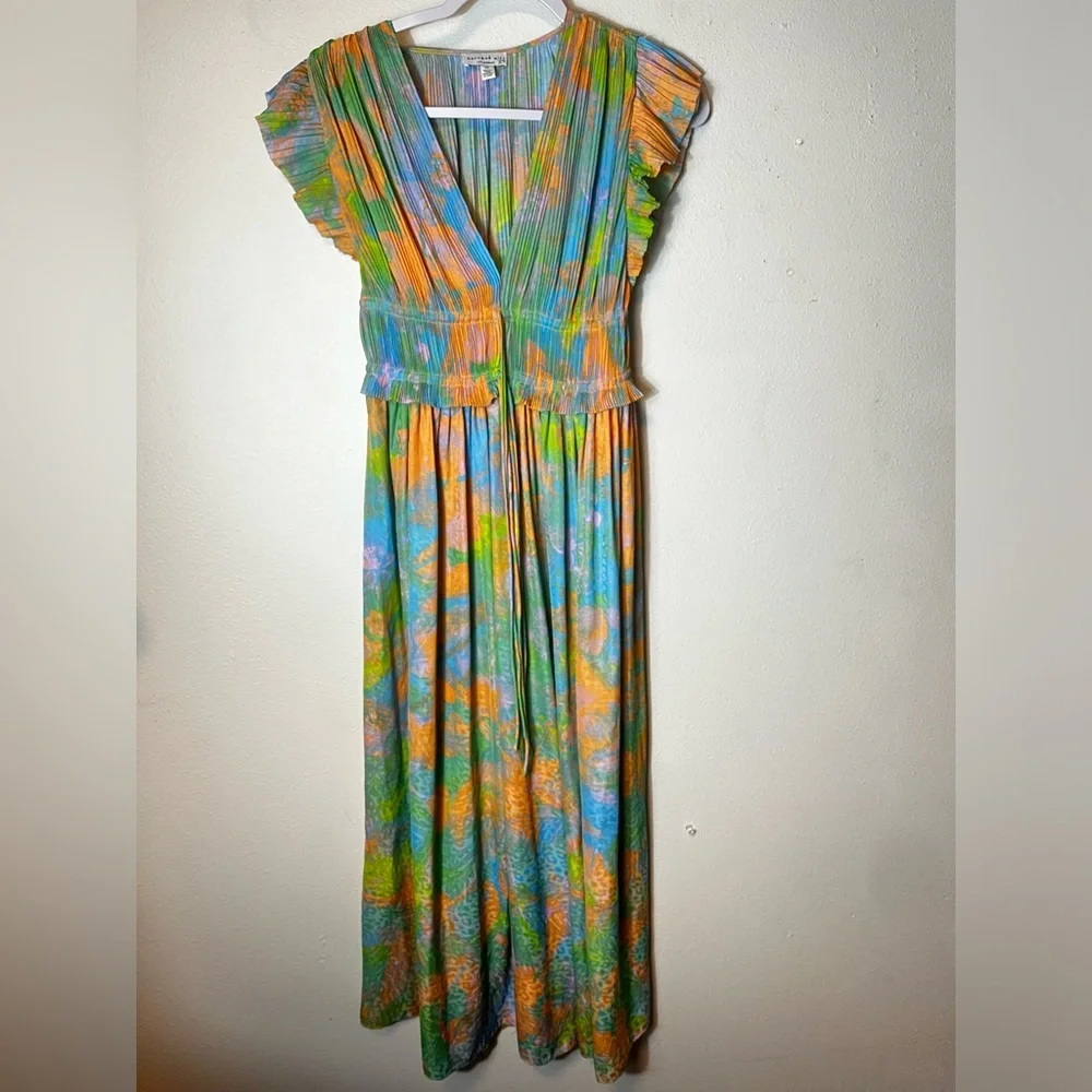 Current Air Women's Mara Abstract Pleated Maxi
Dress colorful Size XS - Picture 5 of 7